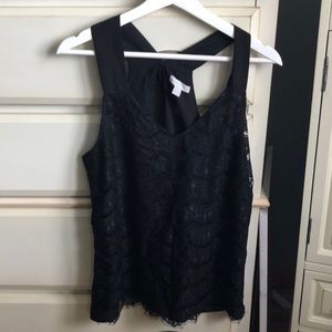 Black lace detail tank